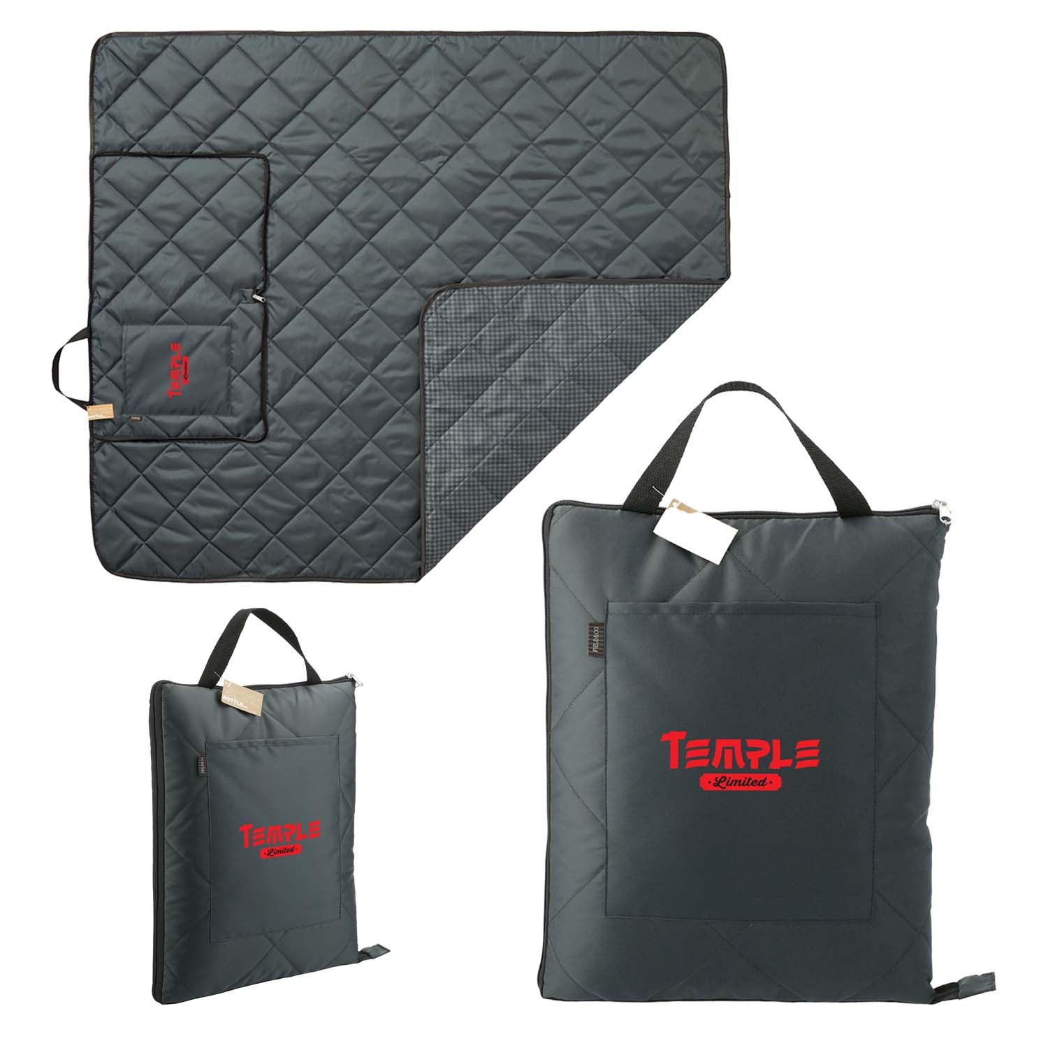 Recycled Zip Up Picnic Blanket Reusable 49x57 Eco Promotional